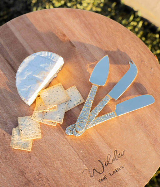 Brass Cheese knives floral